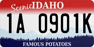 ID license plate 1A0901K