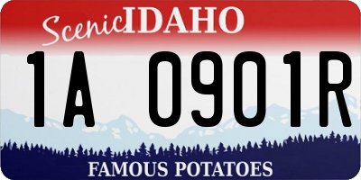 ID license plate 1A0901R