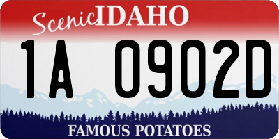 ID license plate 1A0902D