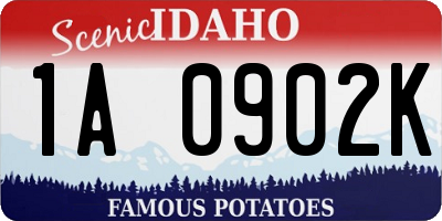 ID license plate 1A0902K