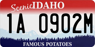 ID license plate 1A0902M