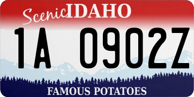 ID license plate 1A0902Z