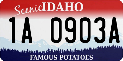 ID license plate 1A0903A