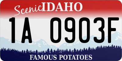ID license plate 1A0903F