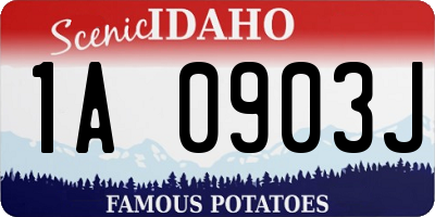 ID license plate 1A0903J