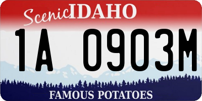 ID license plate 1A0903M