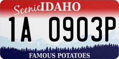 ID license plate 1A0903P