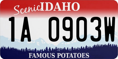 ID license plate 1A0903W