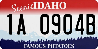 ID license plate 1A0904B