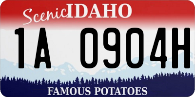ID license plate 1A0904H