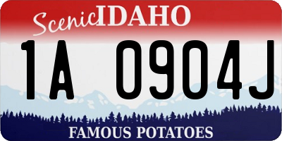 ID license plate 1A0904J