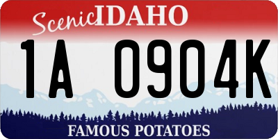 ID license plate 1A0904K