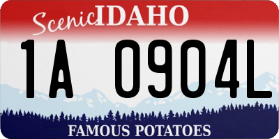 ID license plate 1A0904L
