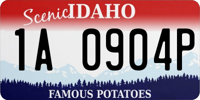 ID license plate 1A0904P