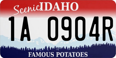 ID license plate 1A0904R