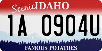 ID license plate 1A0904U