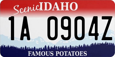 ID license plate 1A0904Z