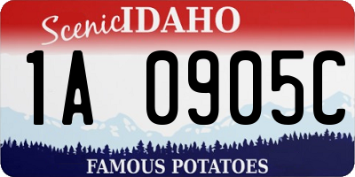 ID license plate 1A0905C