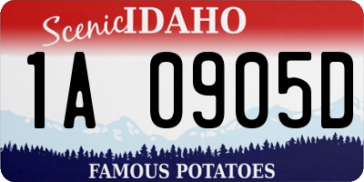 ID license plate 1A0905D