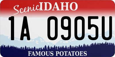 ID license plate 1A0905U