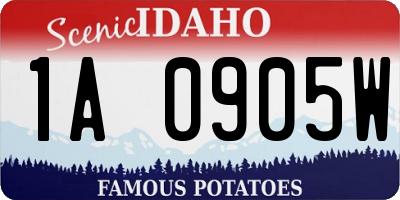 ID license plate 1A0905W