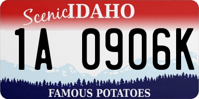 ID license plate 1A0906K