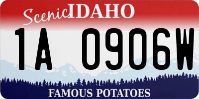 ID license plate 1A0906W