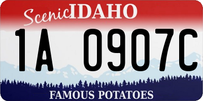 ID license plate 1A0907C
