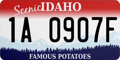 ID license plate 1A0907F