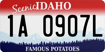 ID license plate 1A0907L