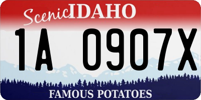 ID license plate 1A0907X