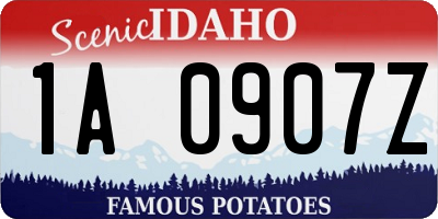 ID license plate 1A0907Z