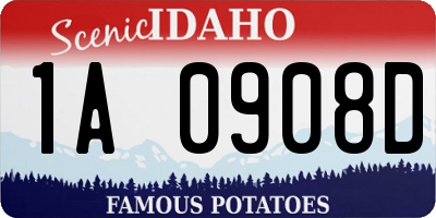 ID license plate 1A0908D