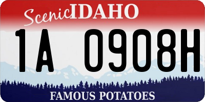 ID license plate 1A0908H