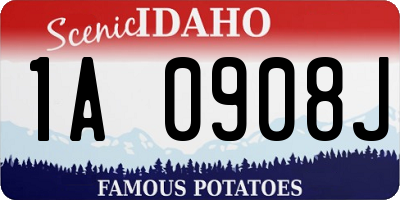 ID license plate 1A0908J