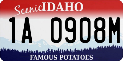 ID license plate 1A0908M