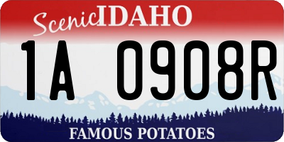 ID license plate 1A0908R