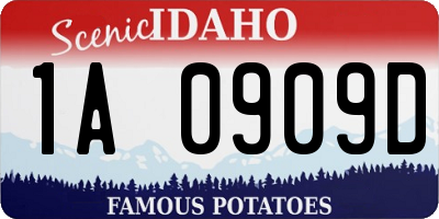 ID license plate 1A0909D