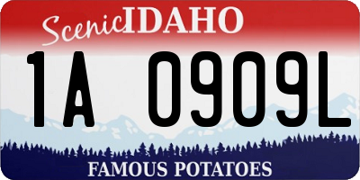 ID license plate 1A0909L