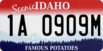 ID license plate 1A0909M