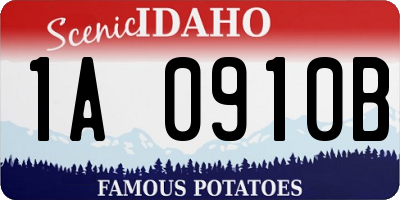 ID license plate 1A0910B