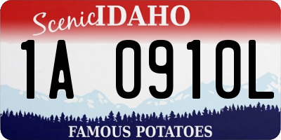 ID license plate 1A0910L