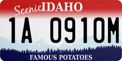ID license plate 1A0910M