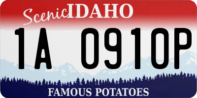 ID license plate 1A0910P
