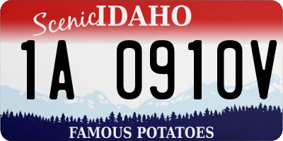 ID license plate 1A0910V