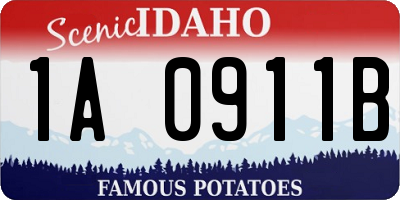 ID license plate 1A0911B