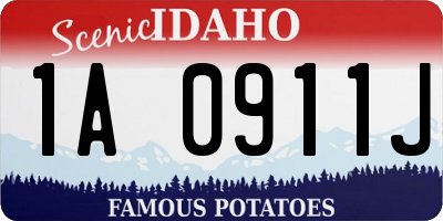 ID license plate 1A0911J