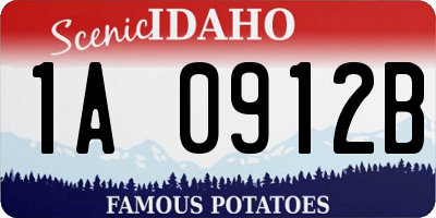 ID license plate 1A0912B