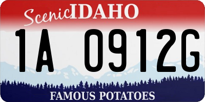 ID license plate 1A0912G