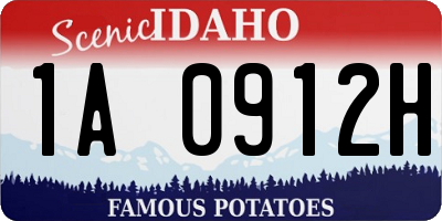 ID license plate 1A0912H